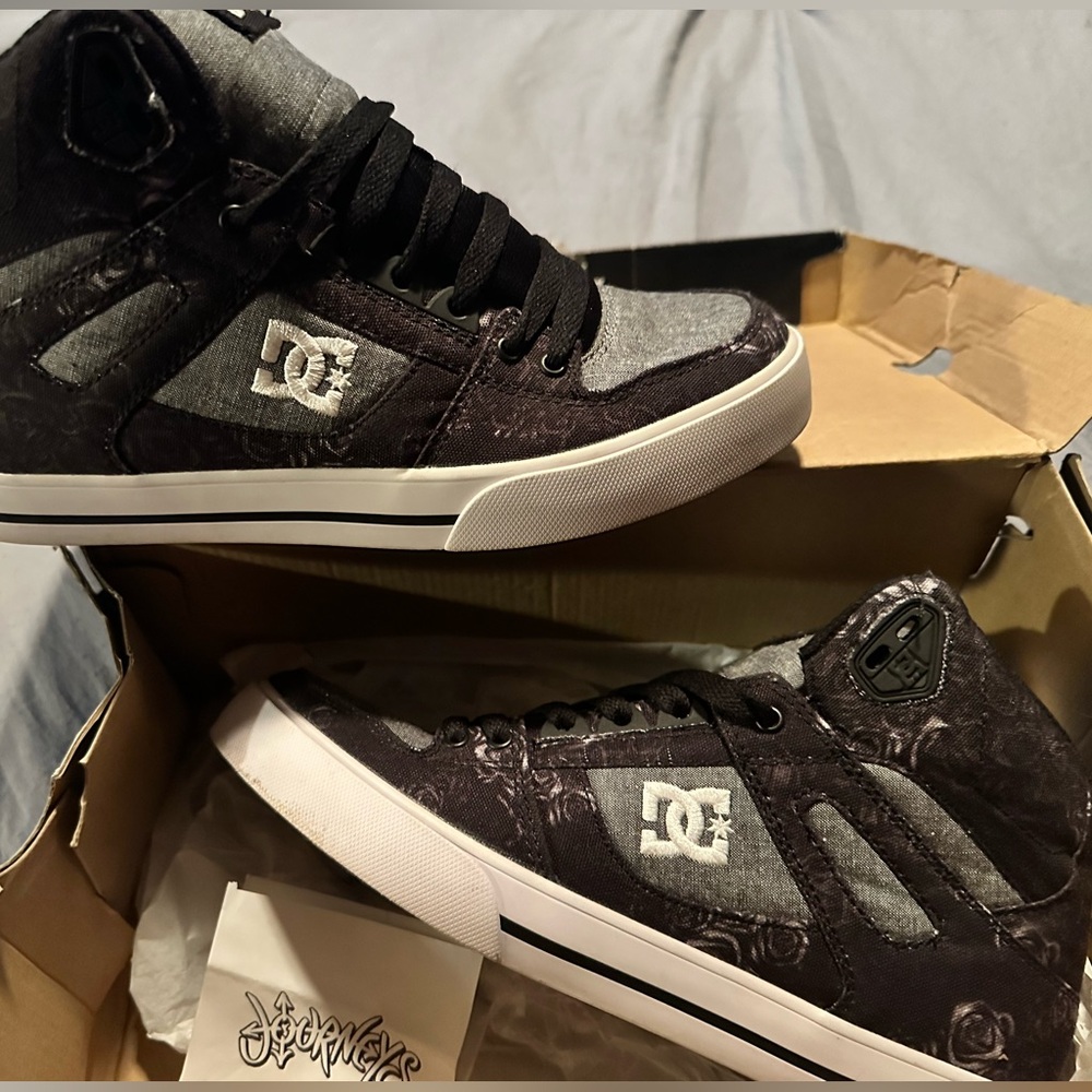 DC Black and Gray Skate Sneakers with Padded Support